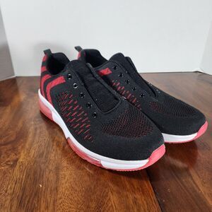 Men's Running Sneakers Black and Red Size 12 Without Soles and Laces